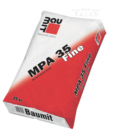 Baumit MPA 35 Fine, Цементно-известковая штукатурка для наружных и внутренних работ, 25 кг